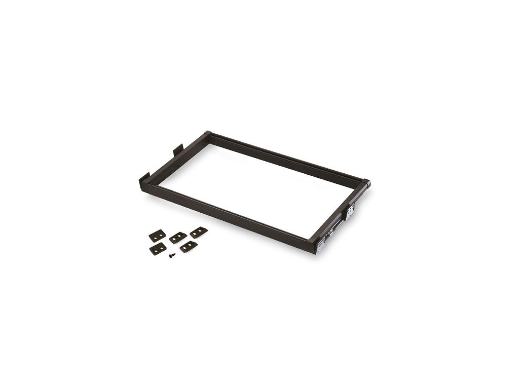 emuca_telaio_con _guida_soft_componibile_ moka_ral8019.jpg Telaio con Guida Soft Componibile Senza Elementi Moka RAL8019 varie misure Emuca - immagine 1